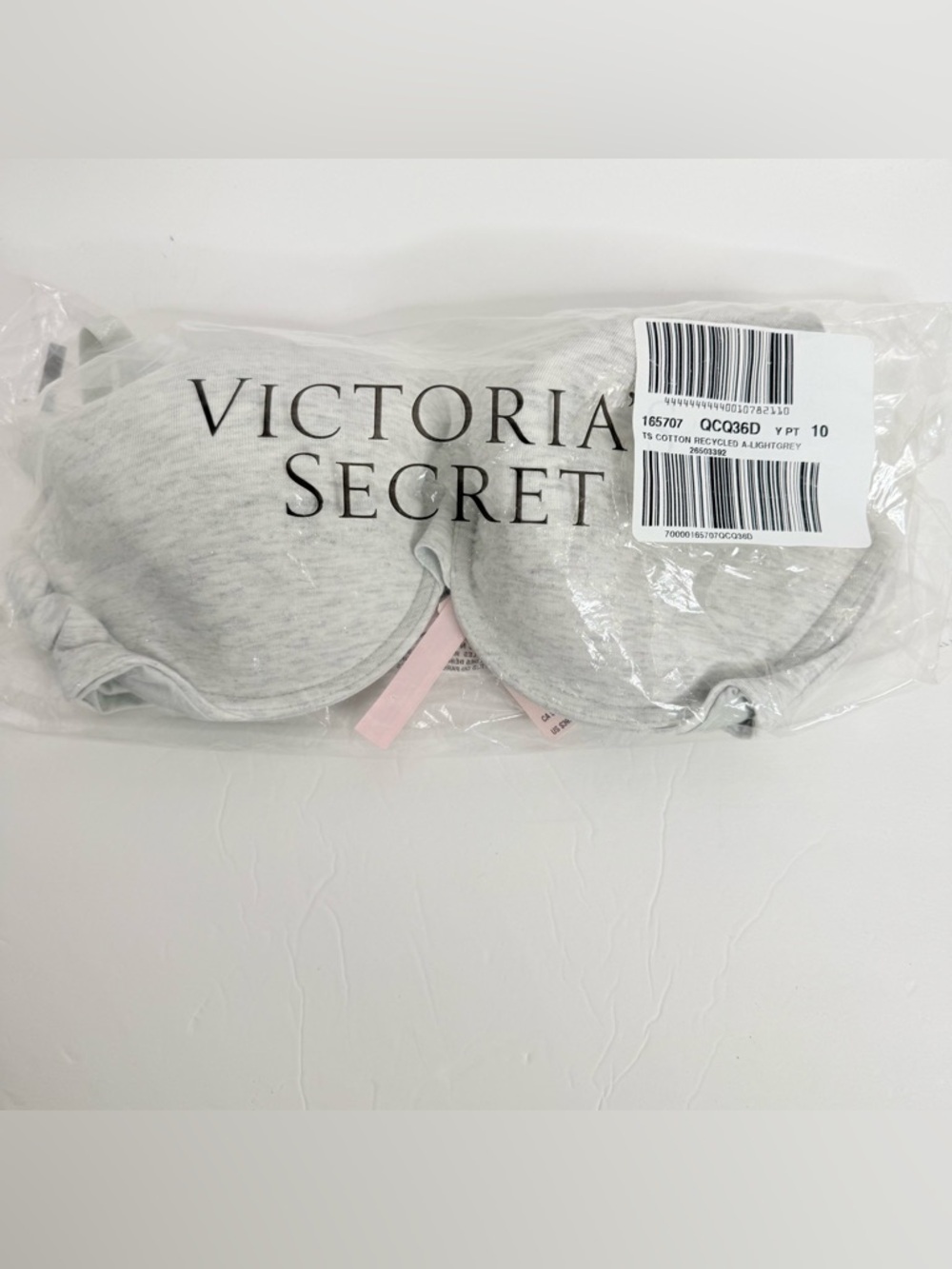 Victoria's Secret Light Gray Padded T-Shirt Bra Size 36D
